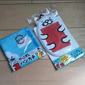 新品 非売品 スシロー★だっこずしハンカチ&パスケース★マグロラッコ 寿司キャラクターグッズ