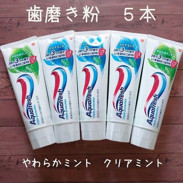 アクアフレッシュ 【5本】 歯磨き粉 匿名発送OK