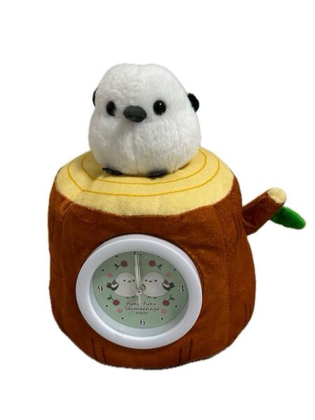 ☆ふくふく シマエナガ ちょこんとぬいぐるみ時計