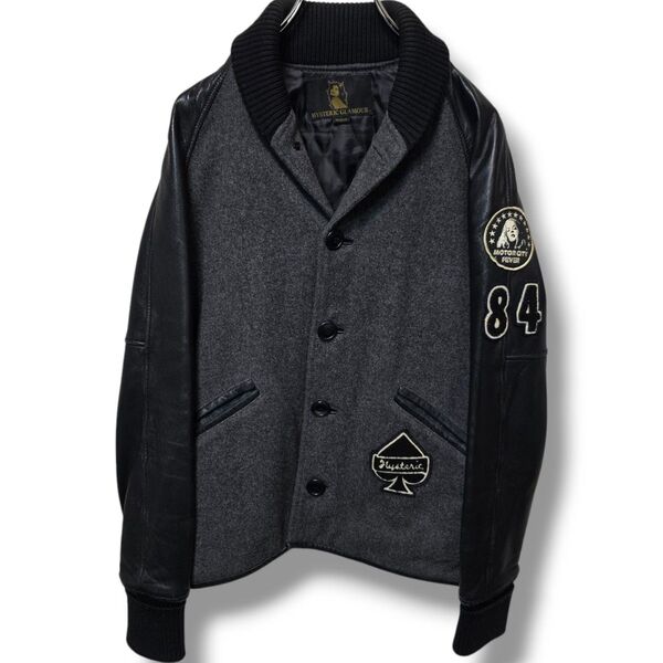 HYSTERIC GLAMOUR ヒステリックグラマー ウール レザー スタジャン ヒスガール ワッペン M