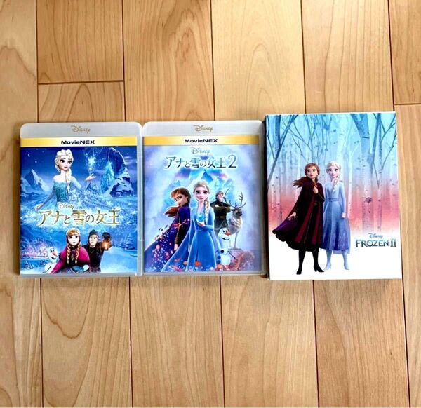 アナと雪の女王1&2 本編ブルーレイ+純正ケース 2本セット コンプリートケース付き【国内正規版】 新品未再生 Blu-ray