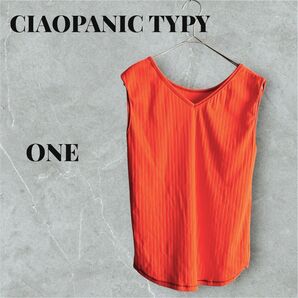 CIAOPANIC TYPY チャオパニックティピー トップス タンクトップ ノースリーブ オレンジ系 ONEサイズ