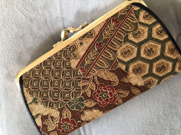 新品未使用 和の刺繍 長財布 親子がま口財布 がま口ポーチ 小銭入れ
