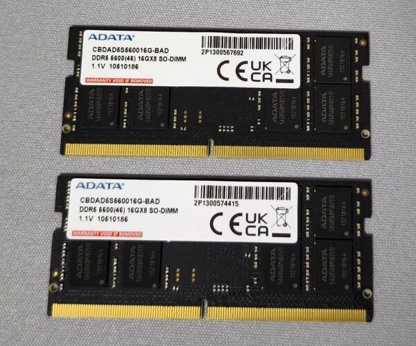ADATA DDR5 5600 16GB×2枚 SO-DIMM 2個セット