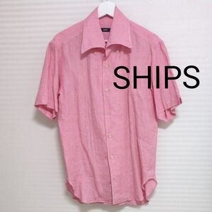 メンズ半袖シャツ SHIPS シップス 半袖シャツ 半袖 リネン シャツ