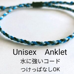 №810 シンプルアンクレット 足用 アクセサリー Unisex 水に強い コード アンクレット ミサンガ メンズ レディース