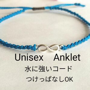 №819 インフィニティ∞アンクレット 足用 アクセサリー 防水 ミサンガ Unisex メンズ レディース ファッション 人気