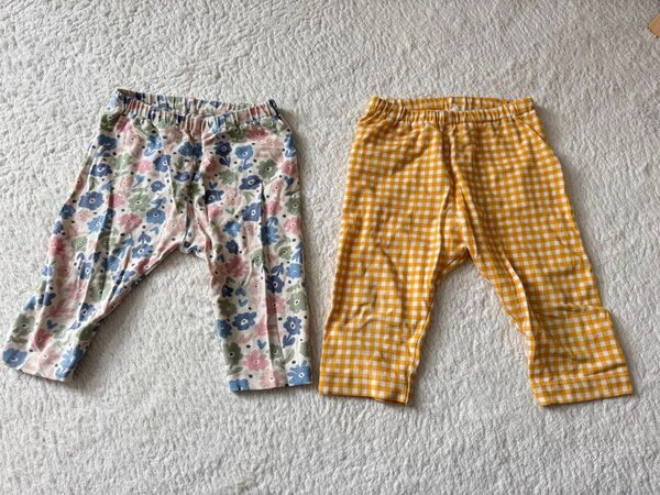 【UNIQLO BABY】七分丈レギンスパンツ 2枚セット