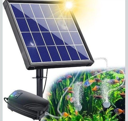 蓄電タイプ ソーラーエアーレーション ポンプ エアポンプ メダカのエアレーション 太陽光充電式 ぶくぶく 夜間動作