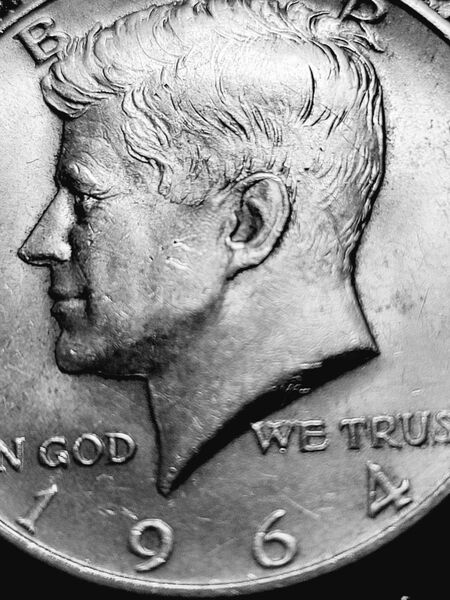 アメリカ合衆国ケネディハーフダラー銀貨1964年sv900
