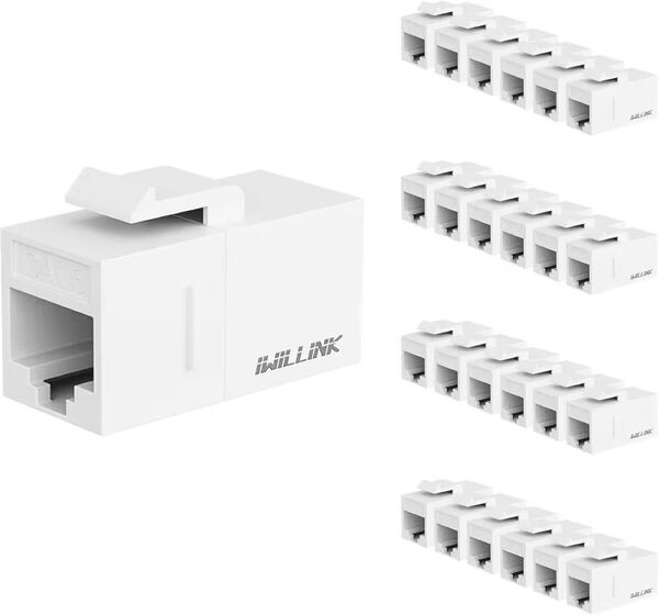 Iwillink RJ45 Cat6 キーストーンカプラー LAN ケーブル用 中継 コネクタ25個