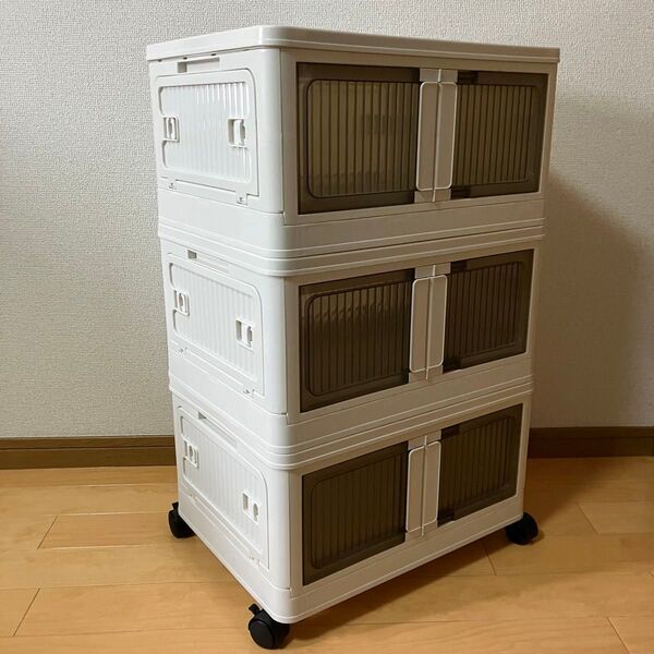 収納ボックス 収納ケース 折り畳み 折りたたみ キャスター付き 3段セット