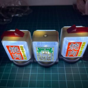 3点セット レア 光る看板 焼肉 喫茶 ミニチュア 昭和レトロ ガシャポン