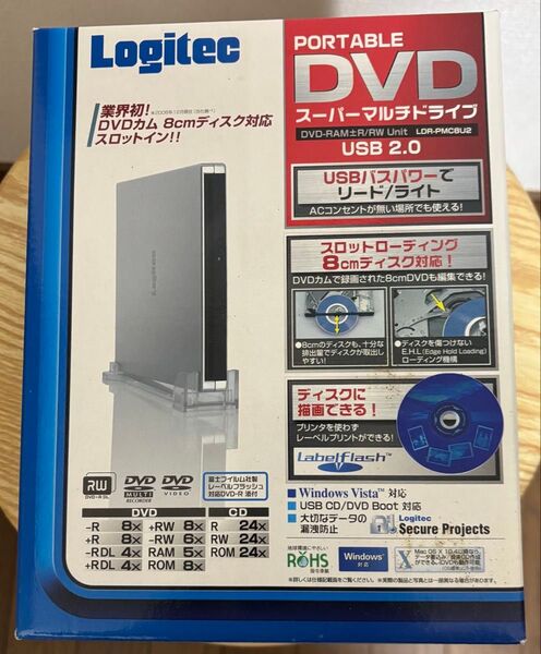 ジャンク扱い ロジテック ポータブルDVDスーパーマルチドライブ LDR-PMCBU2