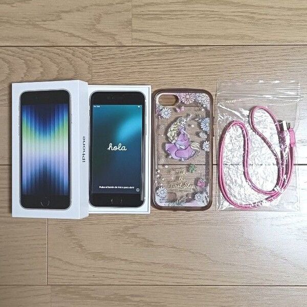 Apple iPhone SE3 128GB スターライト MMYG3J/A SIMフリー ケース Lightningケーブル付