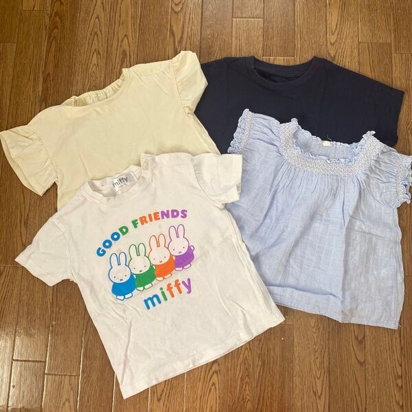 ユニクロ エアリズム ミッフィー他半袖Tシャツ 4点セット 90から100サイズ カットソー Tシャツ 半袖