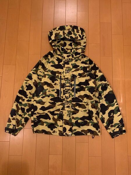 アベイシングエイプ スノボJK ゴアテックス BAPE イエローカモ サイズM スノボジャケット