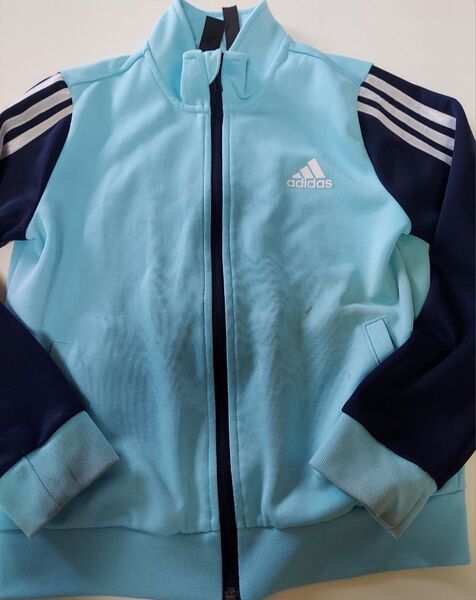 ☆adidas☆アディダス☆ジャージ上下セット☆水色×紺☆ガールズ☆女の子☆140☆