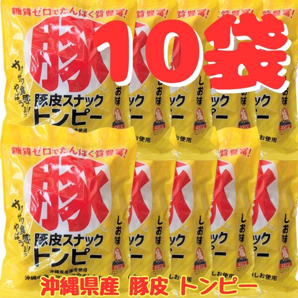 沖縄 【豚皮 トンピー 10袋 】セット あんだかしー 珍味 駄菓子 おやつ おつまみ コラーゲン お土産 たんぱく質