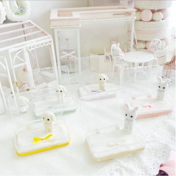 おでかけミニポーチ シルバニア お布団 小さい赤ちゃん ケース アプリコット ストラップ うさぎ みつご キーホルダー チャーム
