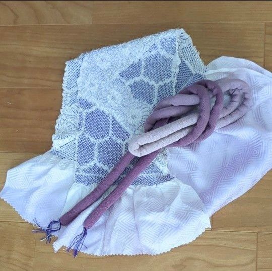 紫 帯揚げと帯締めのセット