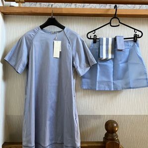 ベルト2本付★夏フリーズショップ フリーズフレーズ半袖 上品ワンピースF★