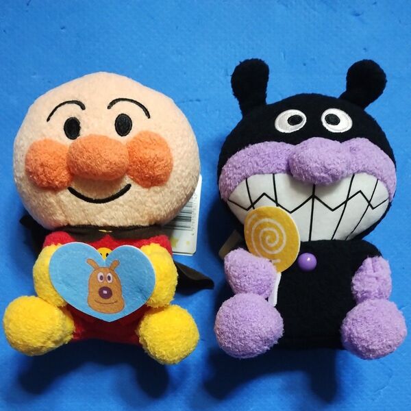 それいけ! アンパンマン ころふわ カラフルキャンディぬいぐるみ カラフルハートぬいぐるみ アンパンマン バイキンマン 2個セット