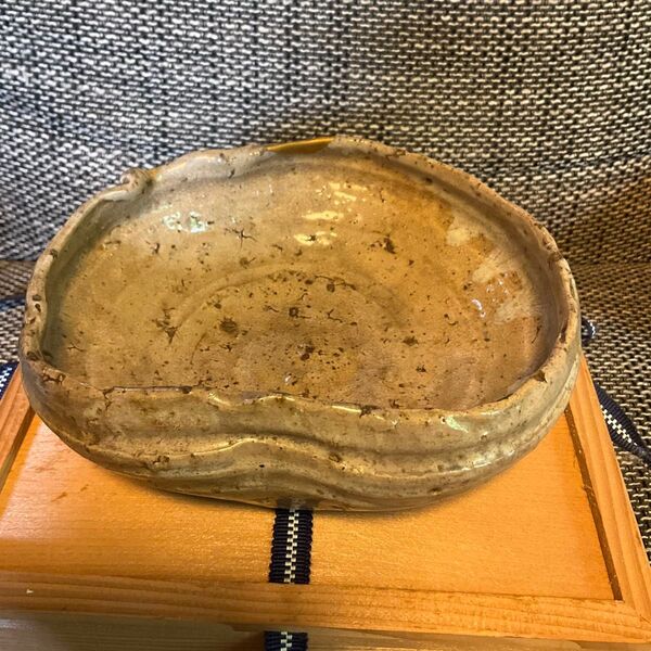 窯不詳 茶道具 灰器 骨董 古唐津? 共箱有り