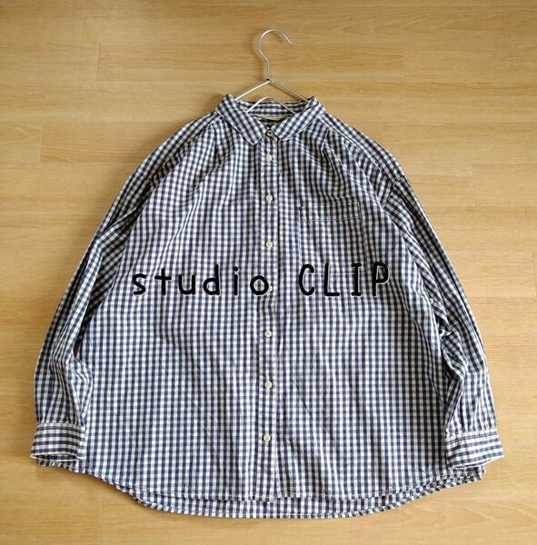 studio CLIP スタディオクリップ ちび襟 ギンガムチェック コットン シャツ ブラウス