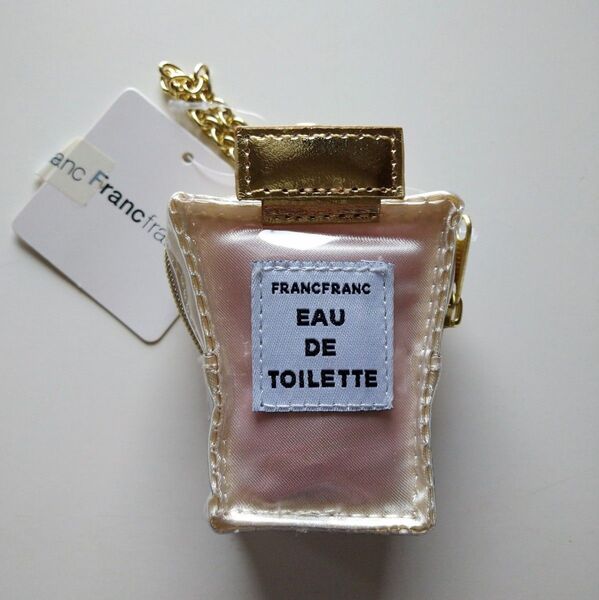 新品タグ付き Francfranc フランフラン バッグチャーム エコバッグ パフューム ピンク 香水型チャーム