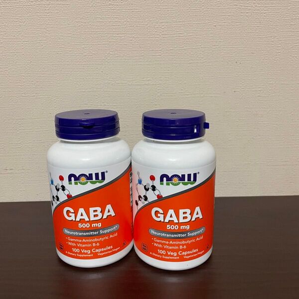 GABA ガンマアミノ酪酸 500 mg 100粒 ナウフーズ Now Foods 2本セット 新品未開封