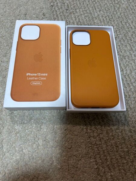 超貴重品 iPhone 13 mini アップル 純正 レザーケース 新品未使用 ゴールデン ブラウン