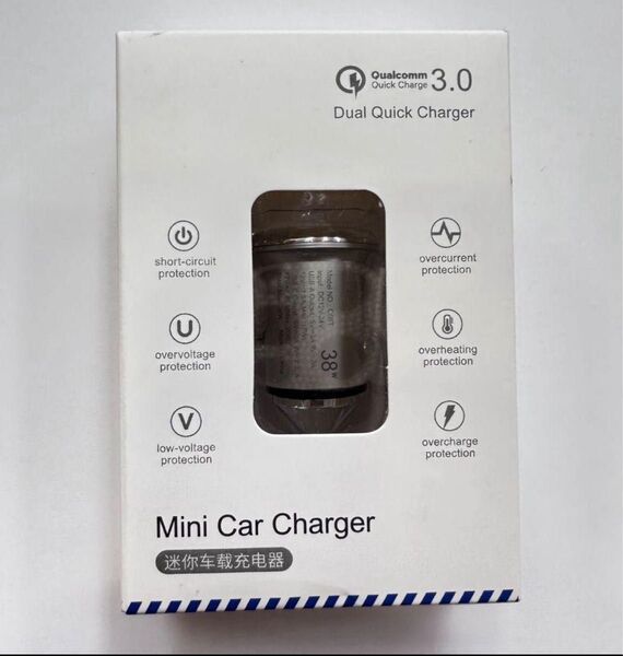 USB 急速充電器 MiniCarCharger シガーソケット 38W ミニ カーチャージャー 急速充電