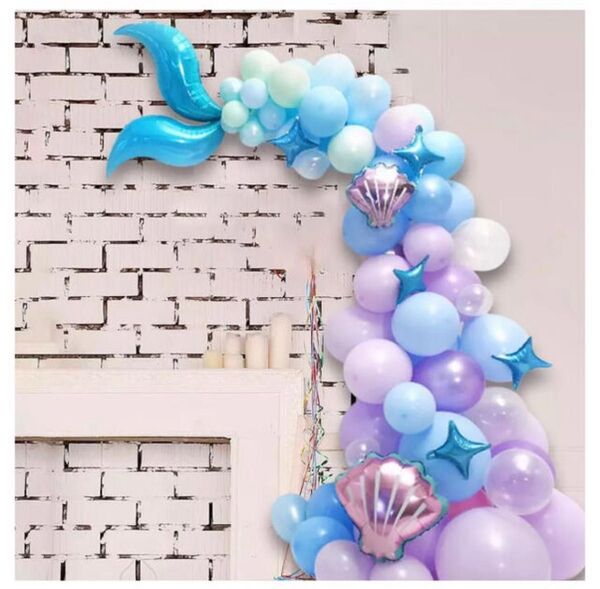 87セット マーメイド バルーン 人魚 リトルマーメイド パーティー 装飾 誕生日 バースデー 風船