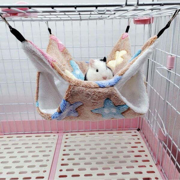 ハムスター モルモット インコ 小動物 ハンモック 遊び場 ブラウン 寝床 モモンガ フェレット