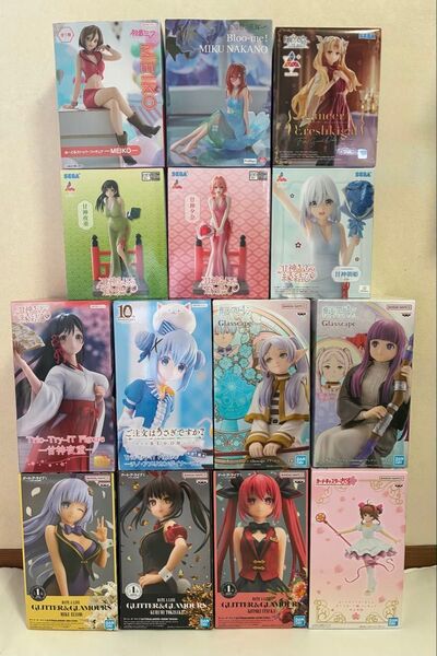 美少女系 フィギュアまとめ売り 14種セット フリーレン 五等分の花嫁 初音ミク デートアライブ 甘神さんちの縁結び