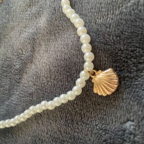 シェル 貝殻モチーフネックレス パール系 海外ガール
