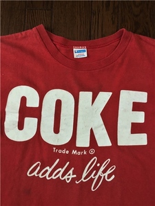 ビンテージ コカ・コーラ ＣＯＫＥ Ｔシャツ 赤 Ｌ チャンピオン ＣＨＡＭＰＩＯＮ バータグ ７０ｓ 企業物 コーク コーラ レア