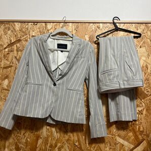 美品!Banana Republic セットアップ ストライプ グレー 0