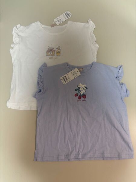 新品未使用 プティマイン petit main 半袖Tシャツ 130 2枚セット
