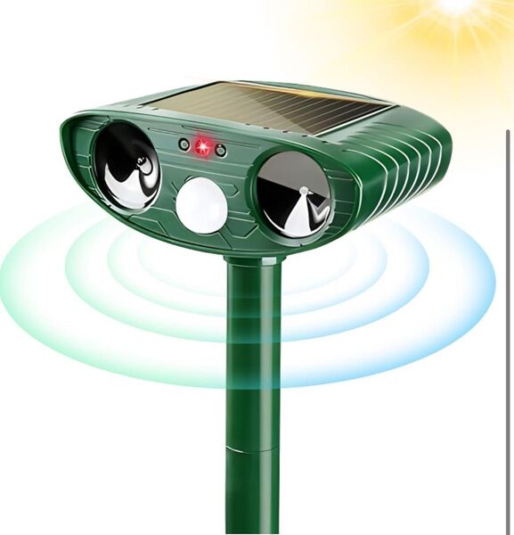 猫よけ 動物撃退器 超音波 赤外線感知 ソーラー充電 猫 カラス ネズミ コウモリ 設置