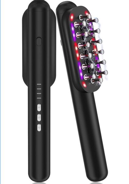 電動頭皮ブラシ ems 電気バリブラシ Type-c充電式 電気ブラシ ブラック