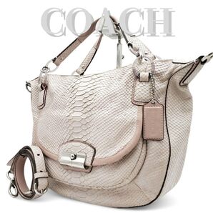 COACH ホーボー トートバッグ 2way ショルダー クリスティン パイソン