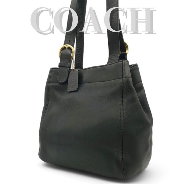 COACH オールドコーチ ショルダーバッグ トート USA製 オールレザー 黒