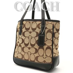 COACH コーチ ミニトートバッグ ハンドバッグ シグネチャー キャンバス