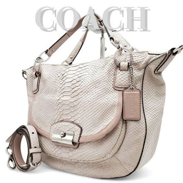 COACH ホーボー トートバッグ 2way ショルダー クリスティン パイソン