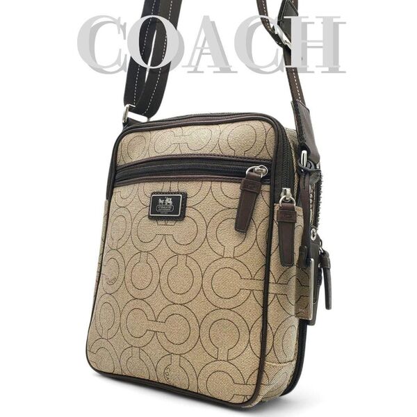 COACH ショルダーバッグ オプアート PVC レザー 斜め掛け クロスボディ