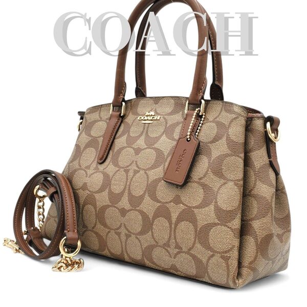 COACH ショルダーバッグ 2way シグネチャー PVC 斜め掛け ミニ