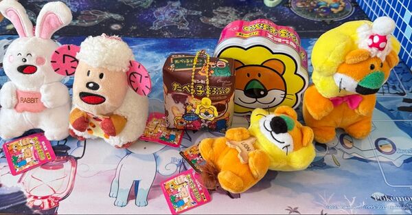 【新品未使用】たべっ子どうぶつ フィギュア 缶 ぬいぐるみ 6点セット タグ付き たべっ子どうぶつ THE MOVIE