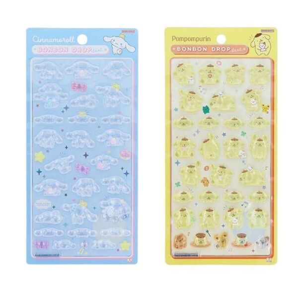 【2個セット】ボンボンドロップシール サンリオ シナモロール ポムポムプリン サンスター文具